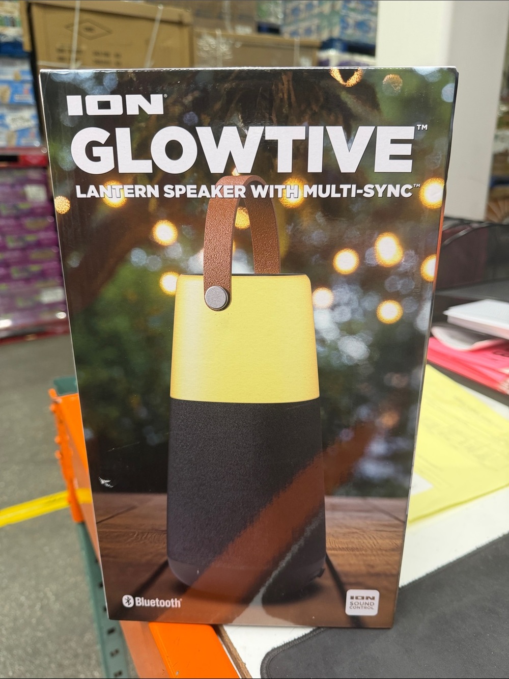 Glowtive Portable Lantern Speaker in Yellow & Black